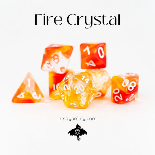 Fire Crystal | 7 Piece Acrylic Dice Set