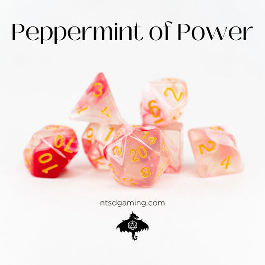 Peppermint of Power | 7 Piece Acrylic Dice Set