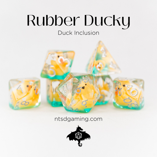 Rubber Ducky | 7 Piece Acrylic Inclusion Dice Set