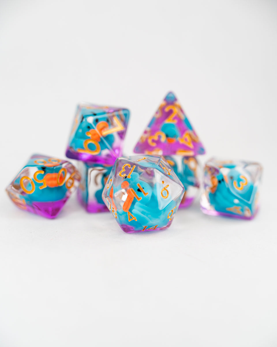 Duckworth | Duck | 7 Piece Acrylic Inclusion Dice Set