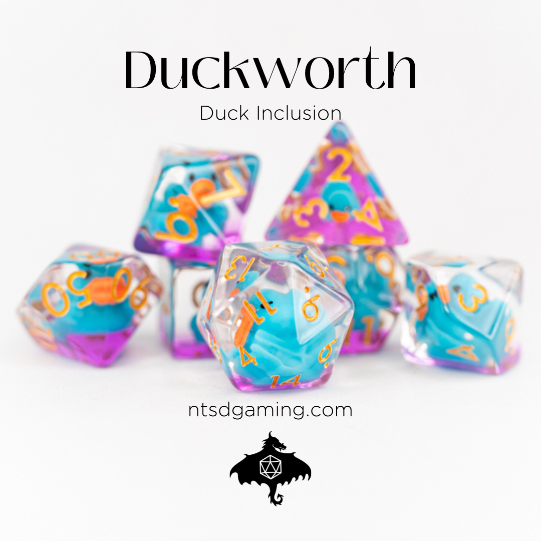 Duckworth | Duck | 7 Piece Acrylic Inclusion Dice Set