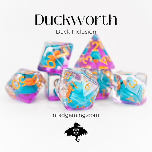 Duckworth | Duck | 7 Piece Acrylic Inclusion Dice Set