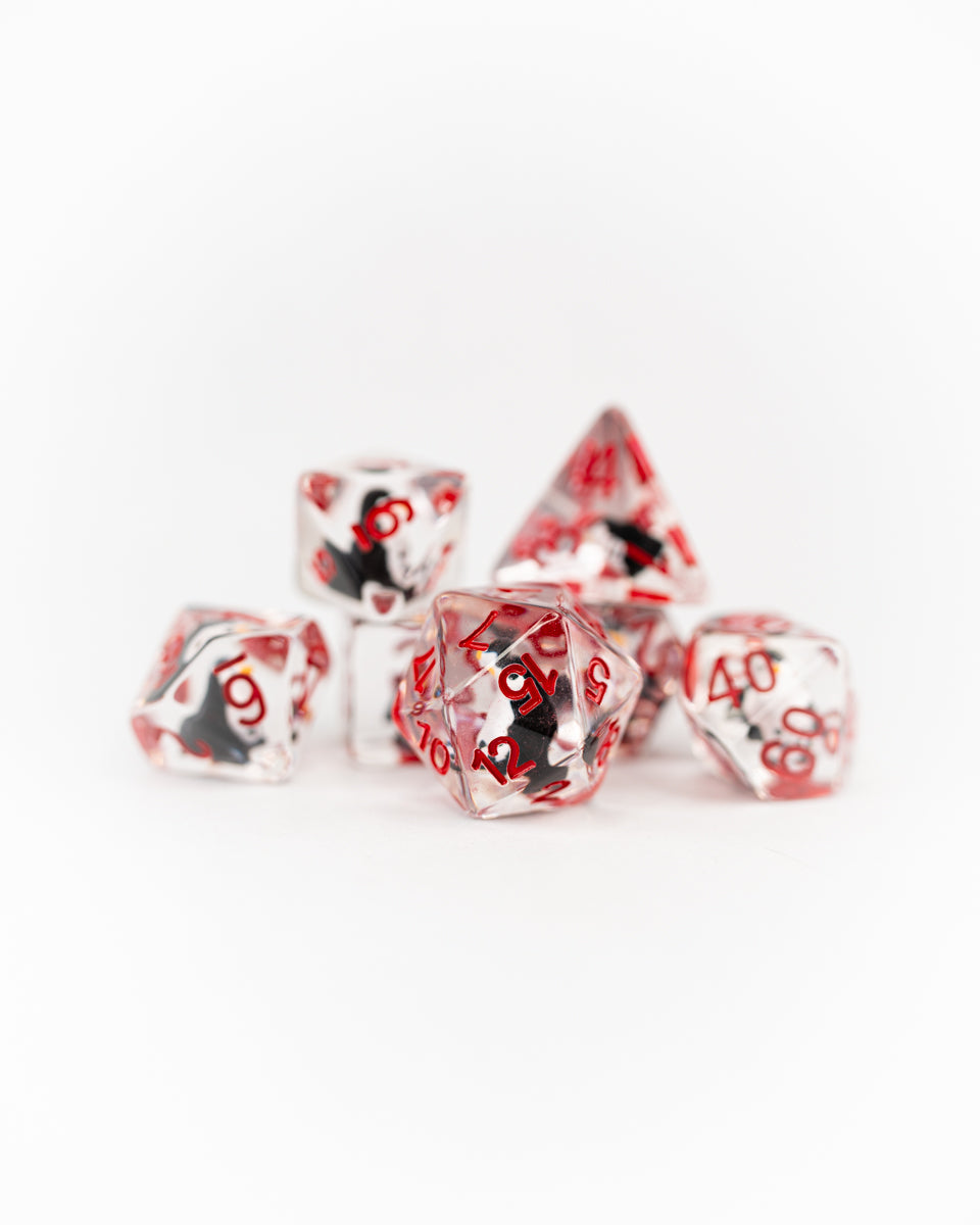 Jeeves | Penguin | 7 Piece Acrylic Inclusion Dice Set