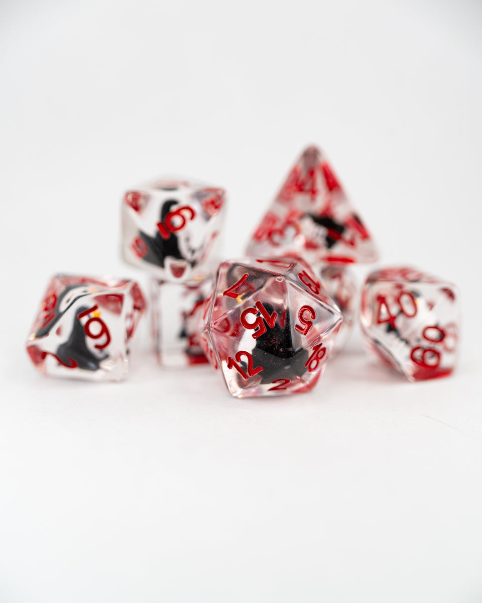 Jeeves | Penguin | 7 Piece Acrylic Inclusion Dice Set