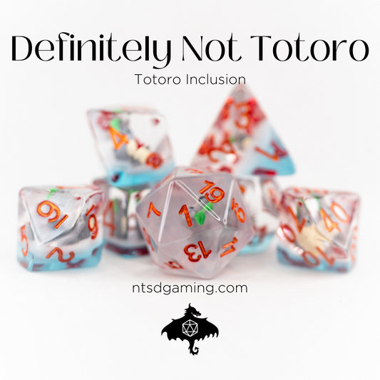 Definitely Not Totoro | 7 Piece Acrylic Inclusion Dice Set