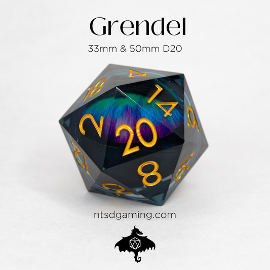 Grendel | Floating Eye Inclusion | 50MM Sharp Edge D20