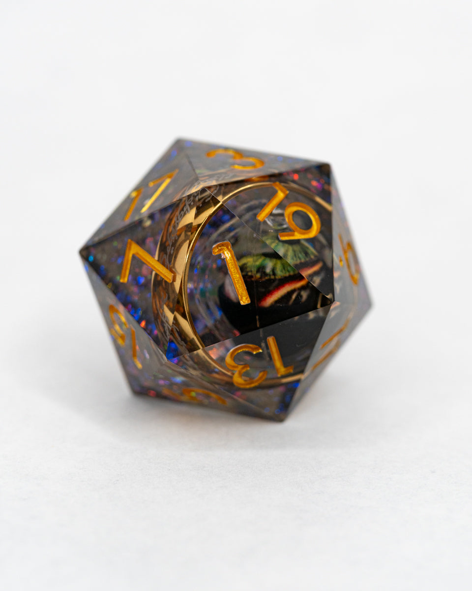 One Ring To Rule Them All | Gold Ring Inclusion | 33MM Sharp Edge D20