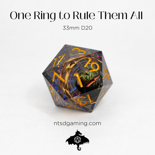 One Ring To Rule Them All | Gold Ring Inclusion | 33MM Sharp Edge D20