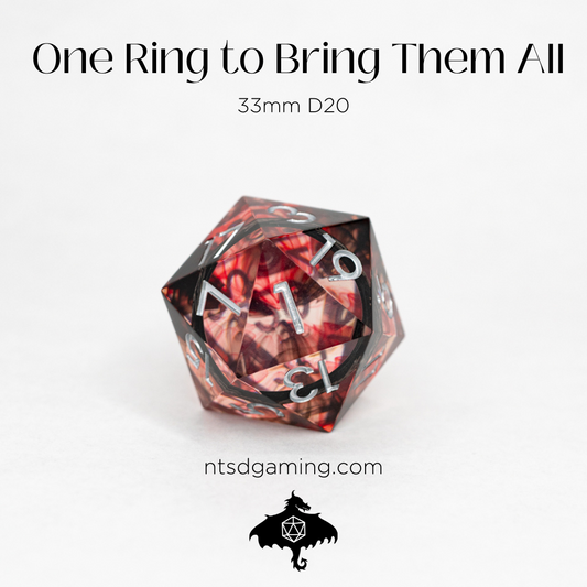One Ring To Bring Them All | Black Ring Inclusion | 33MM Sharp Edge D20