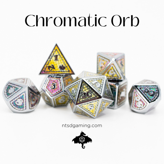 Chromatic Orb | 7 Piece Metal Dice Set