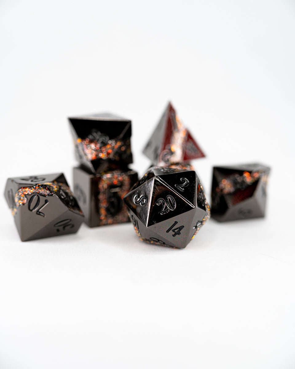 Fool's Gold | 7 Piece Metal Dice Set