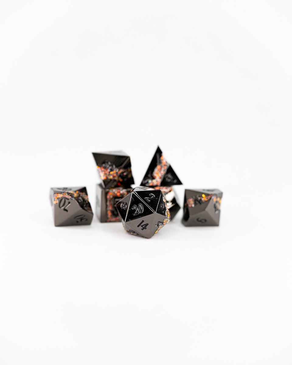 Fool's Gold | 7 Piece Metal Dice Set