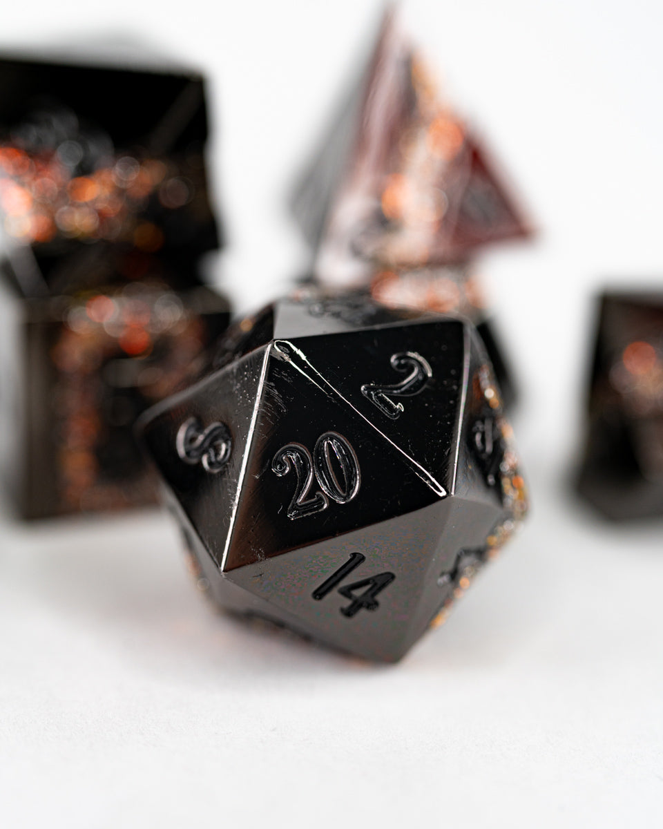 Fool's Gold | 7 Piece Metal Dice Set