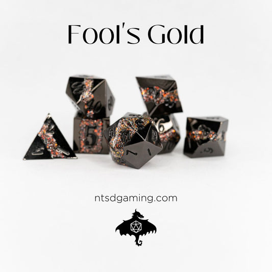 Fool's Gold | 7 Piece Metal Dice Set