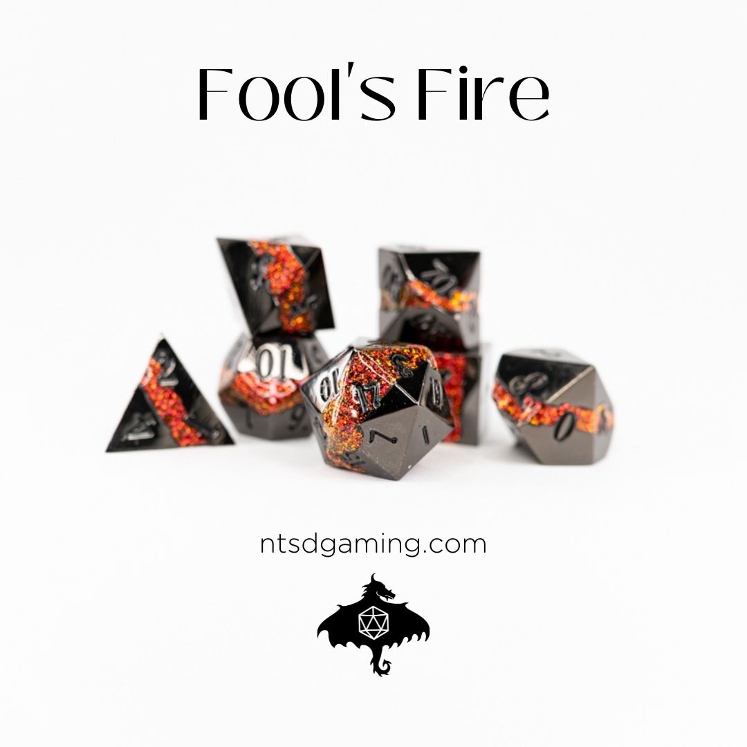 Fool's Fire | 7 Piece Metal Dice Set