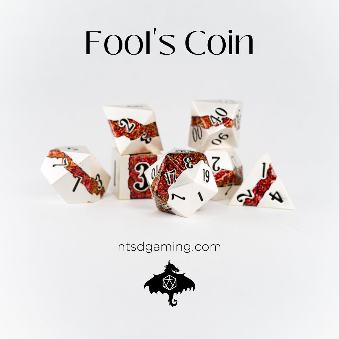 Fool's Coin | 7 Piece Metal Dice Set