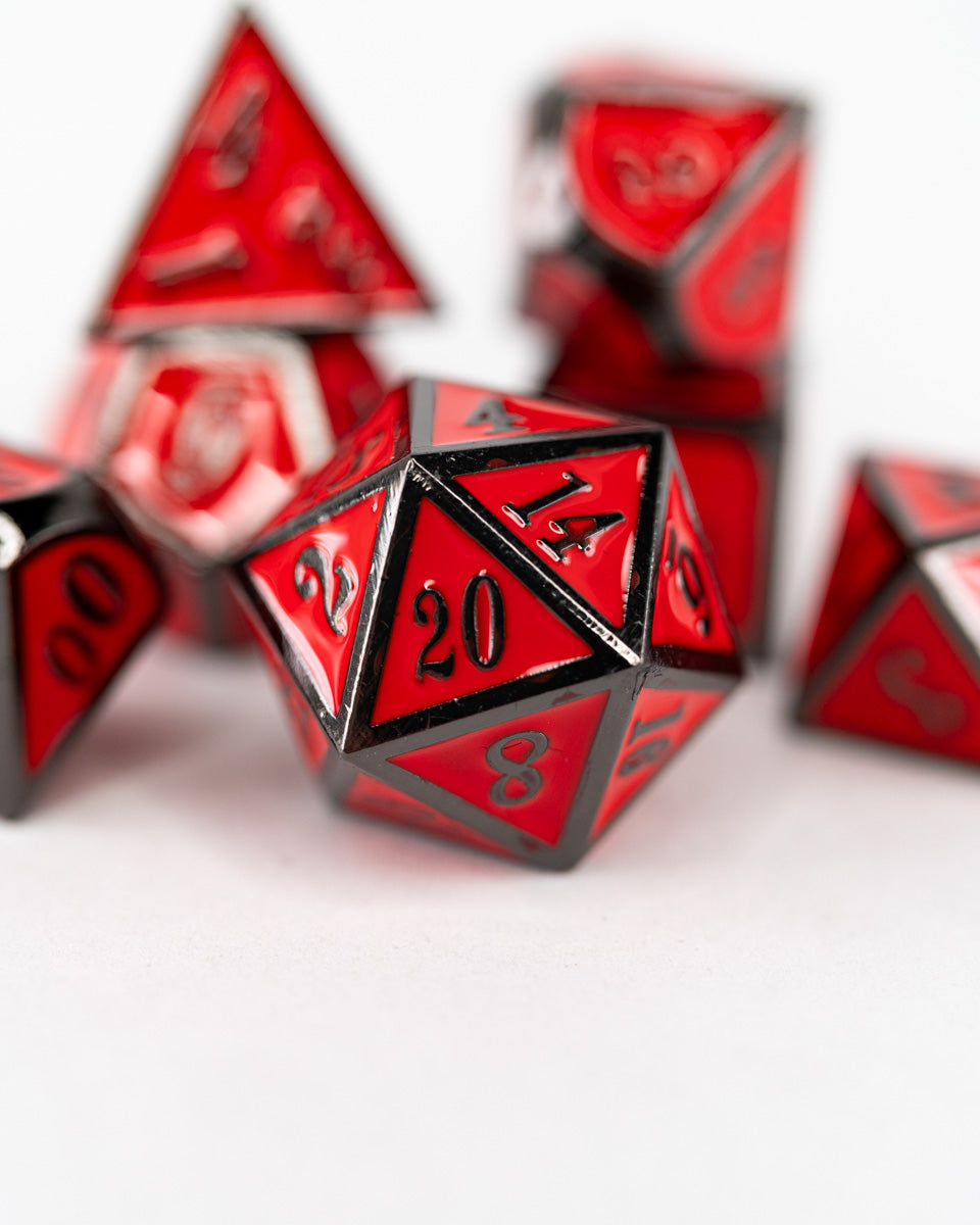 Red Guard | 7 Piece Metal Dice Set