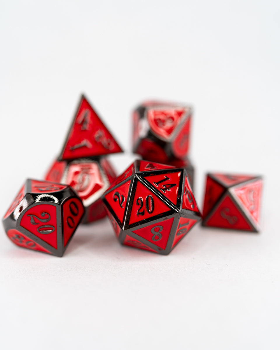 Red Guard | 7 Piece Metal Dice Set