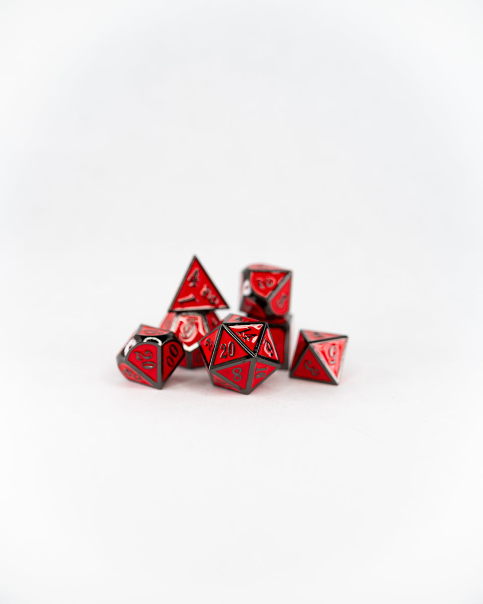 Red Guard | 7 Piece Metal Dice Set