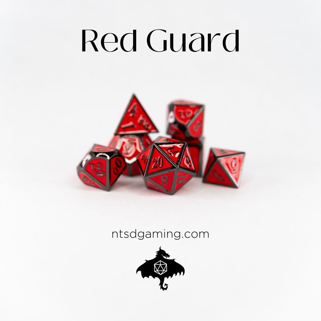 Red Guard | 7 Piece Metal Dice Set