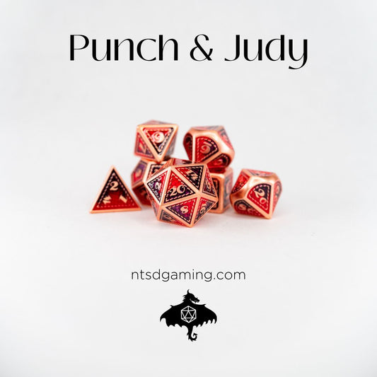 Punch & Judy | 7 Piece Metal Dice Set