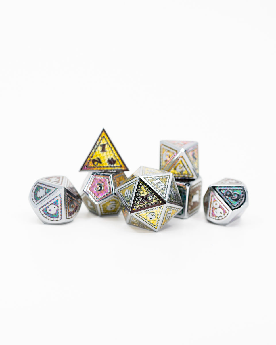 Chromatic Orb | 7 Piece Metal Dice Set