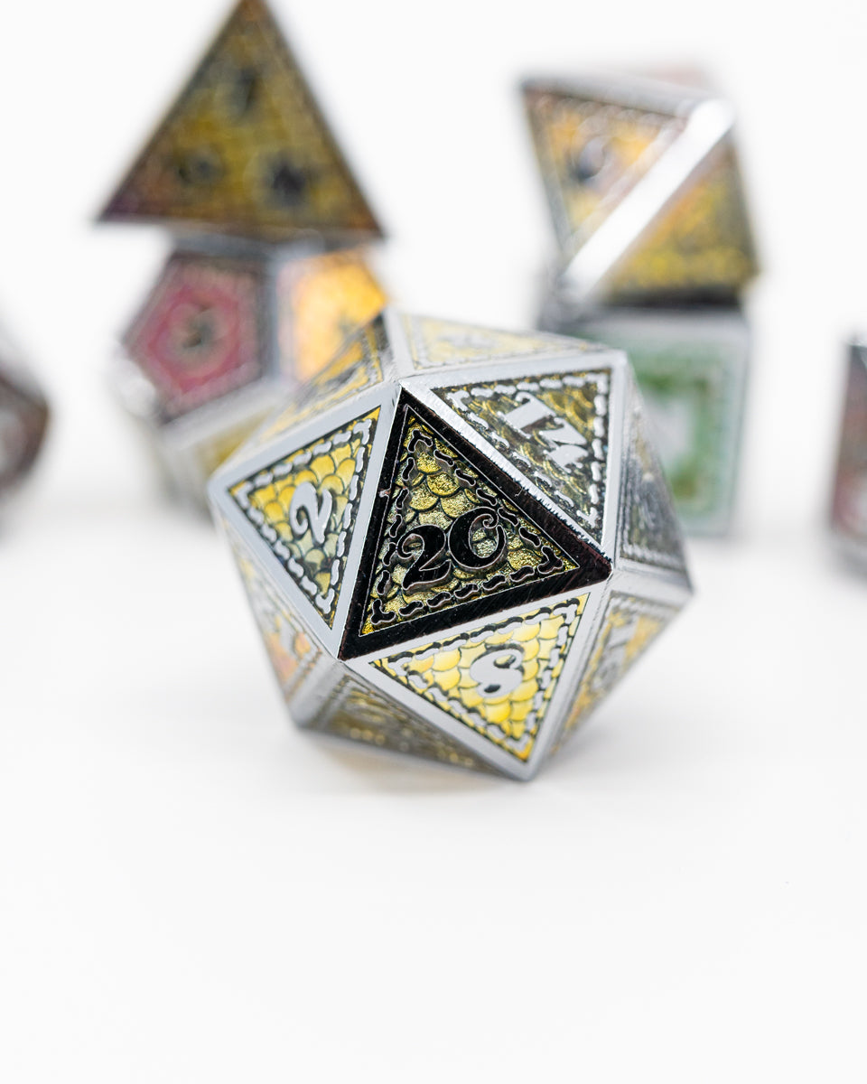 Chromatic Orb | 7 Piece Metal Dice Set