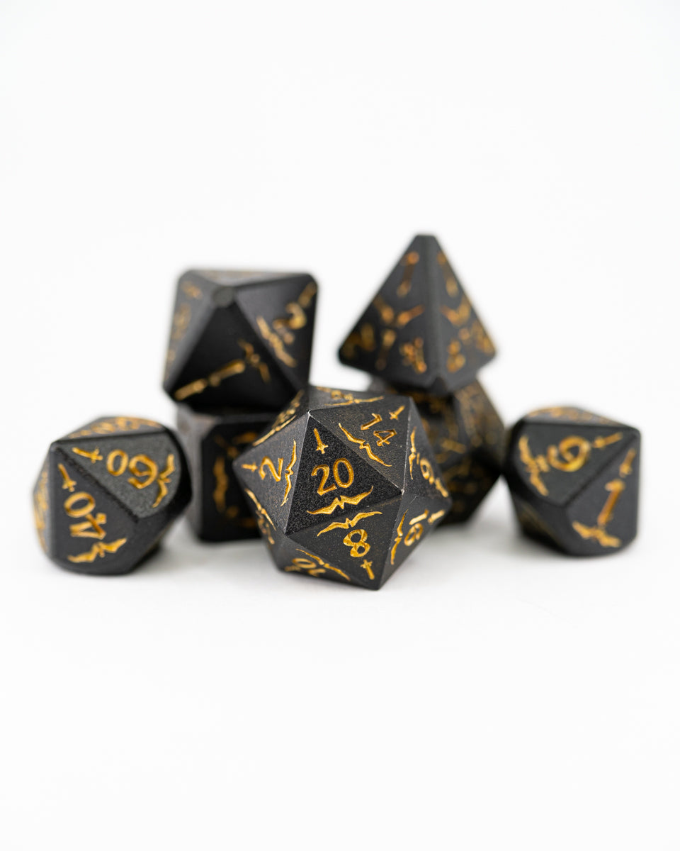 Samurai | 7 Piece Metal Dice Set