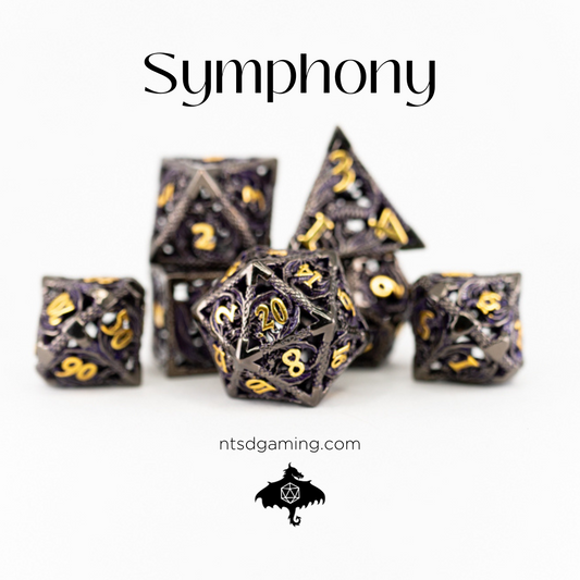 Symphony | Hollow | 7 Piece Metal Dice Set