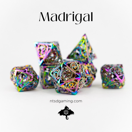 Madrigal | Hollow | 7 Piece Metal Dice Set