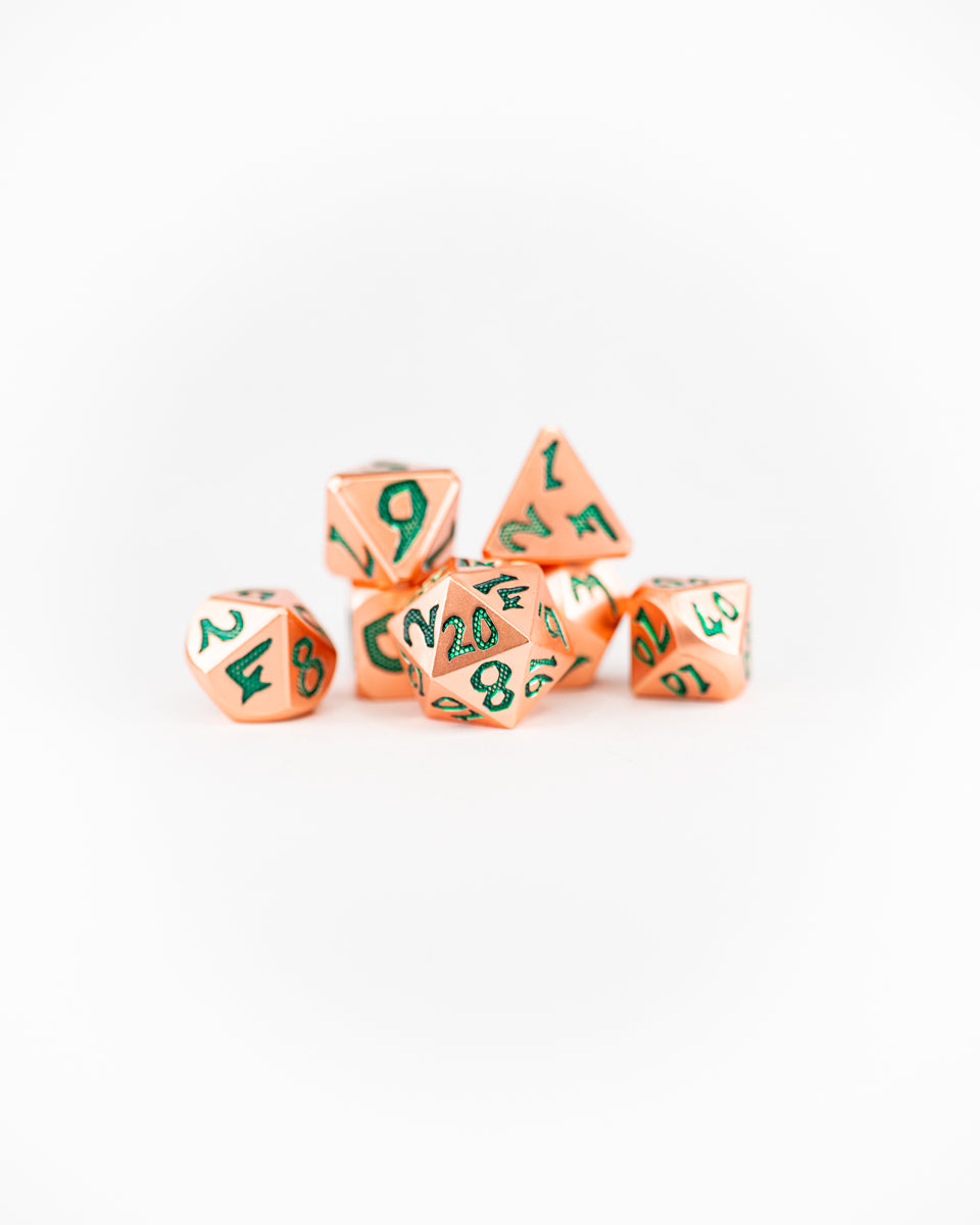 Ankh | Large Font | 7 Piece Metal Dice Set