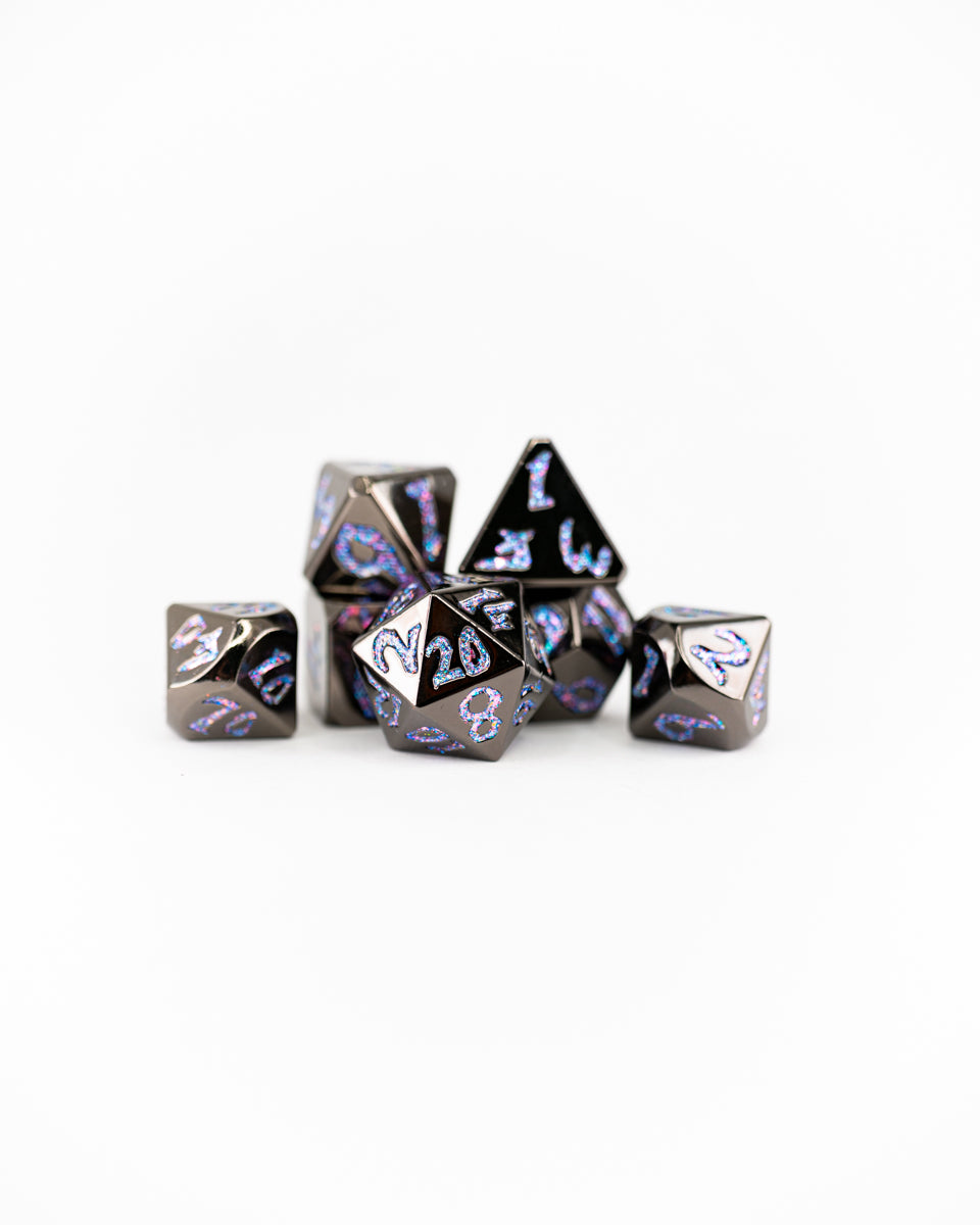 Mote of Possibility | Large Font | 7 Piece Metal Dice Set