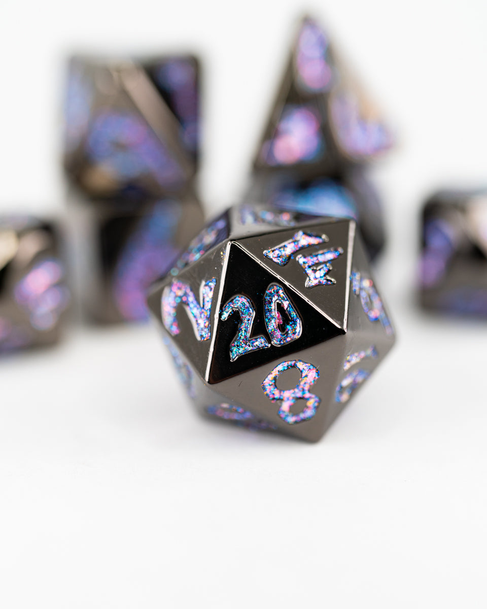 Mote of Possibility | Large Font | 7 Piece Metal Dice Set