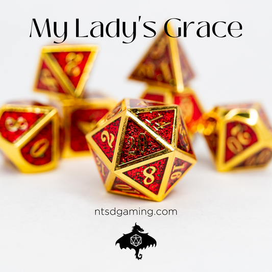 My Lady's Grace | 7 Piece Metal Dice Set