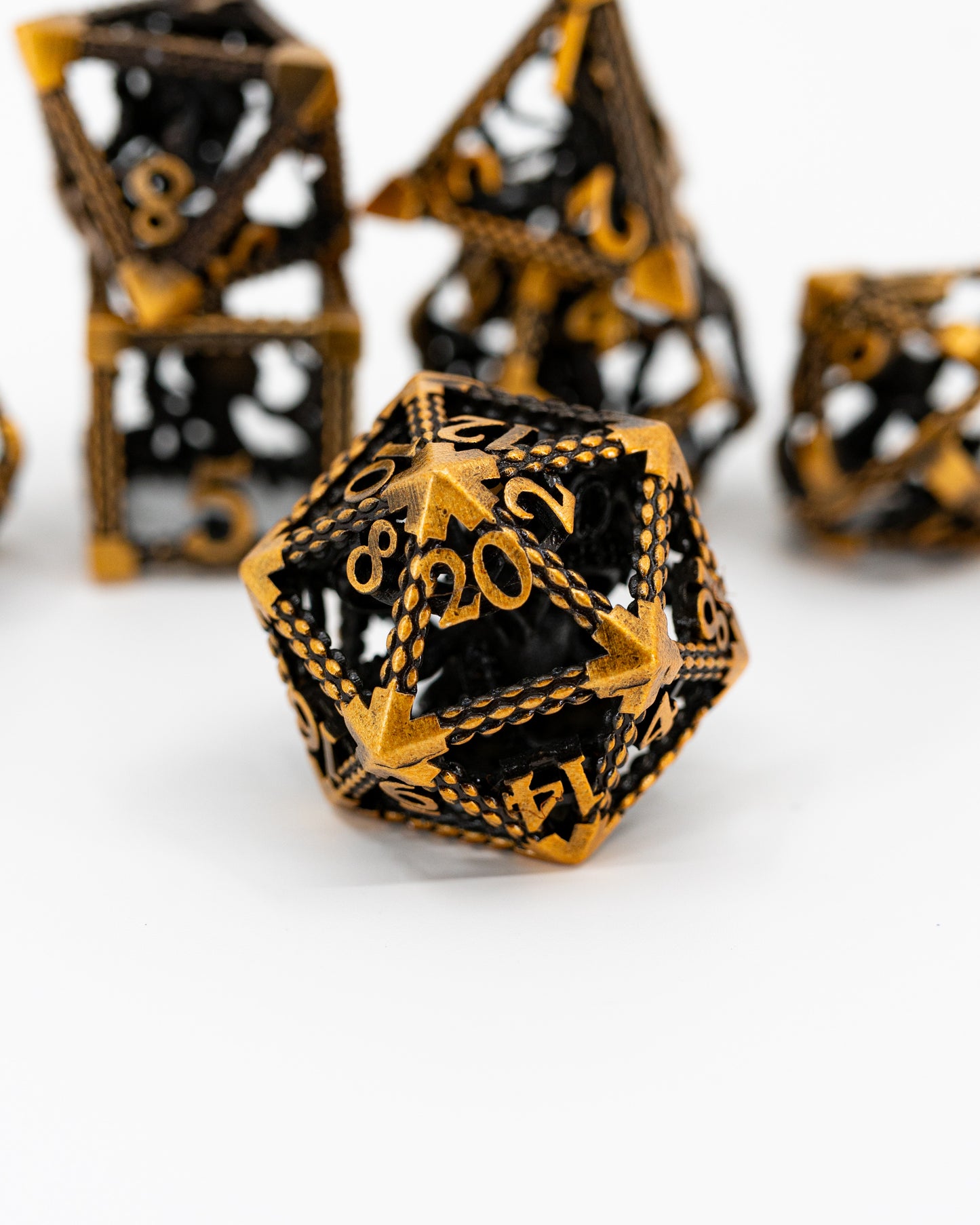 Manacled Madness | Hollow Octopus Core | 7 Piece Metal Dice Set