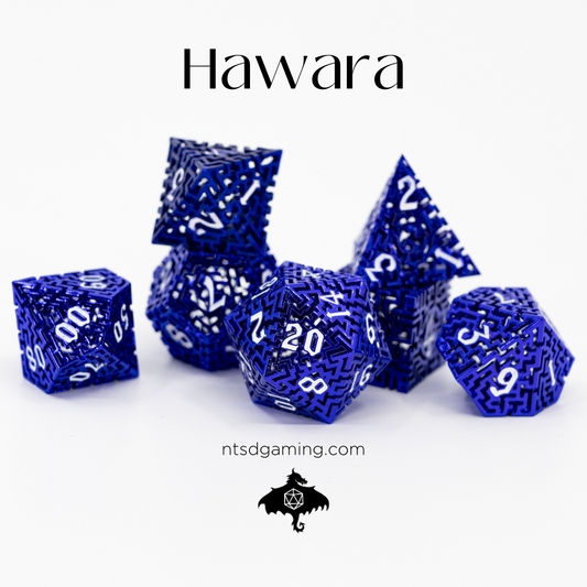 Hawara | Hollow Maze | 7 Piece Metal Dice Set