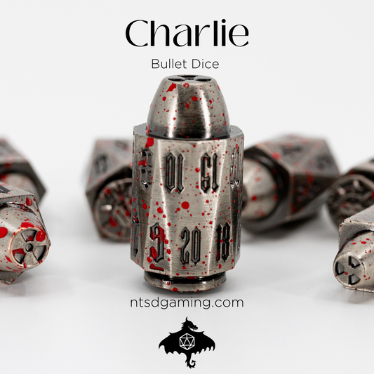 Charlie | Iron Bullets | 7 Piece Metal Dice Set