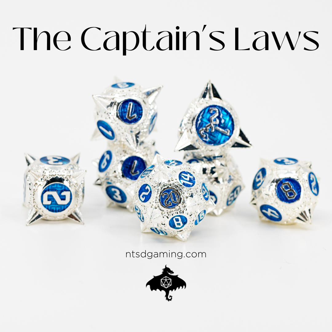 The Captain's Laws | 7 Piece Metal Dice Set