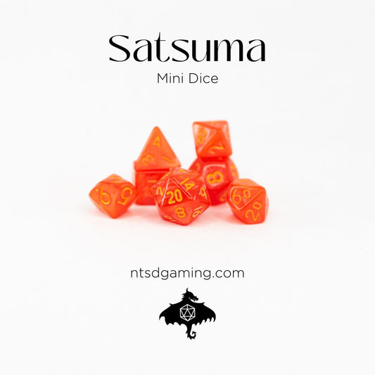 Satsuma | 7 Piece Mini Acrylic Polyhedral Dice Set