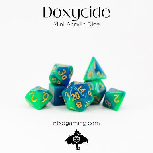 Doxycide | 7 Piece Mini Acrylic Polyhedral Dice Set