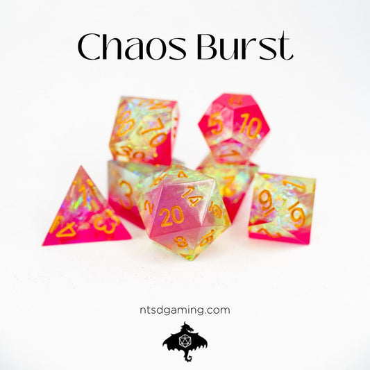 Chaos Burst | 7 Piece Sharp Edge Resin Dice Set