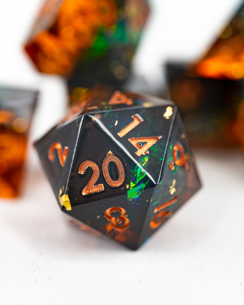 Arcane Crucible | 7 Piece Sharp Edge Resin Dice Set