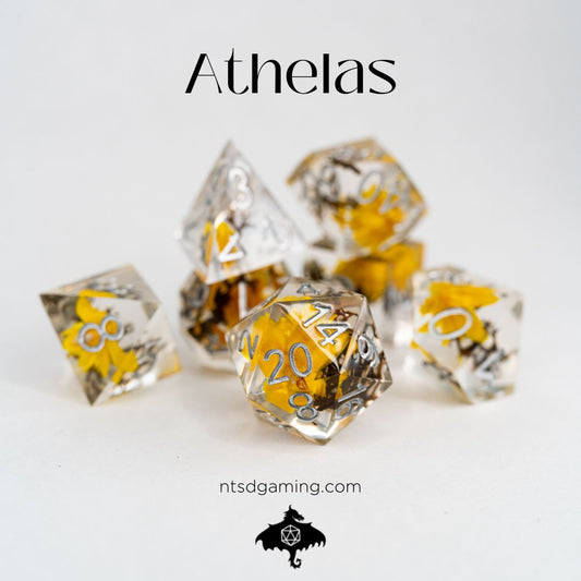 Athelas | 7 Piece Sharp Edge Resin Dice Set