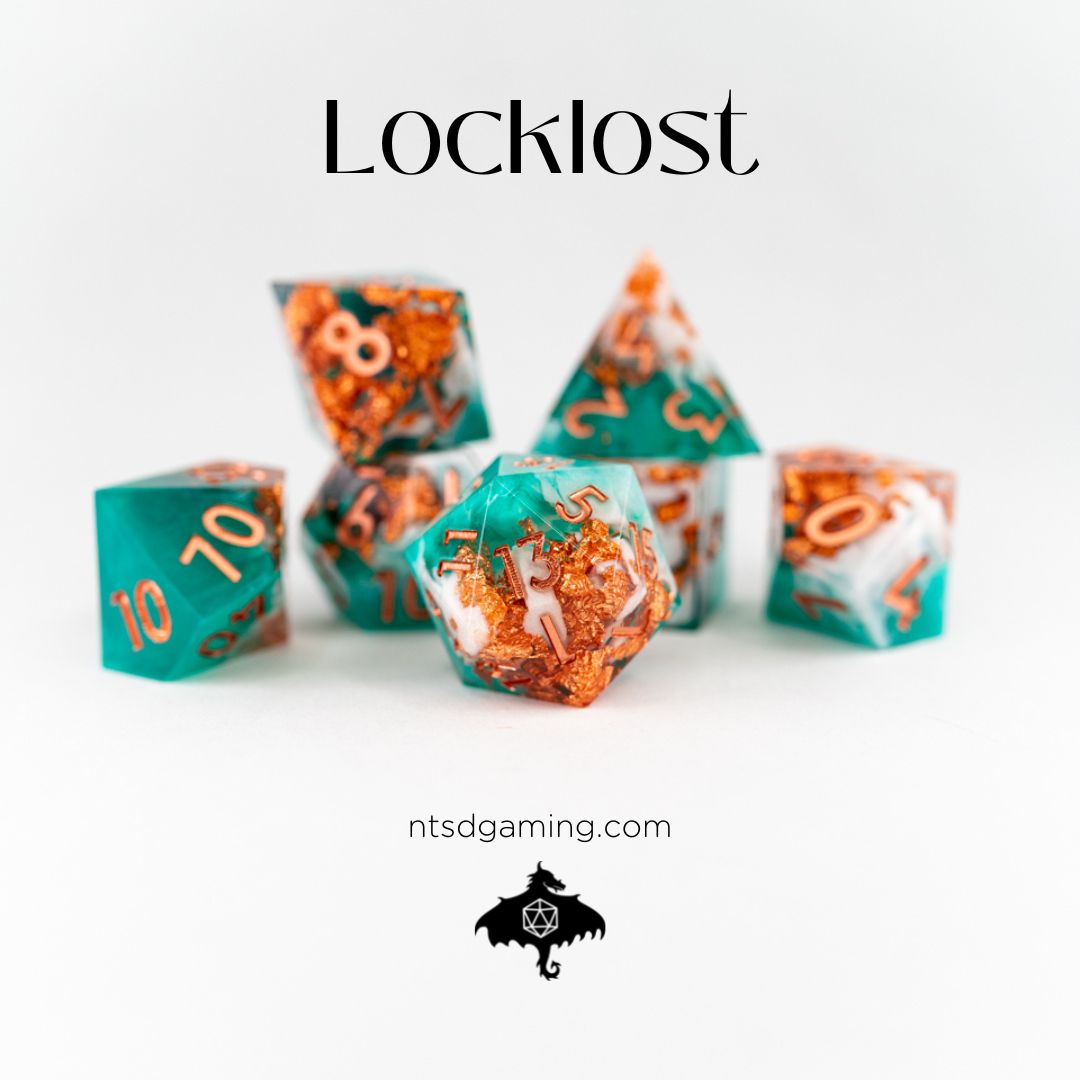 Locklost | 7 Piece Sharp Edge Resin Dice Set