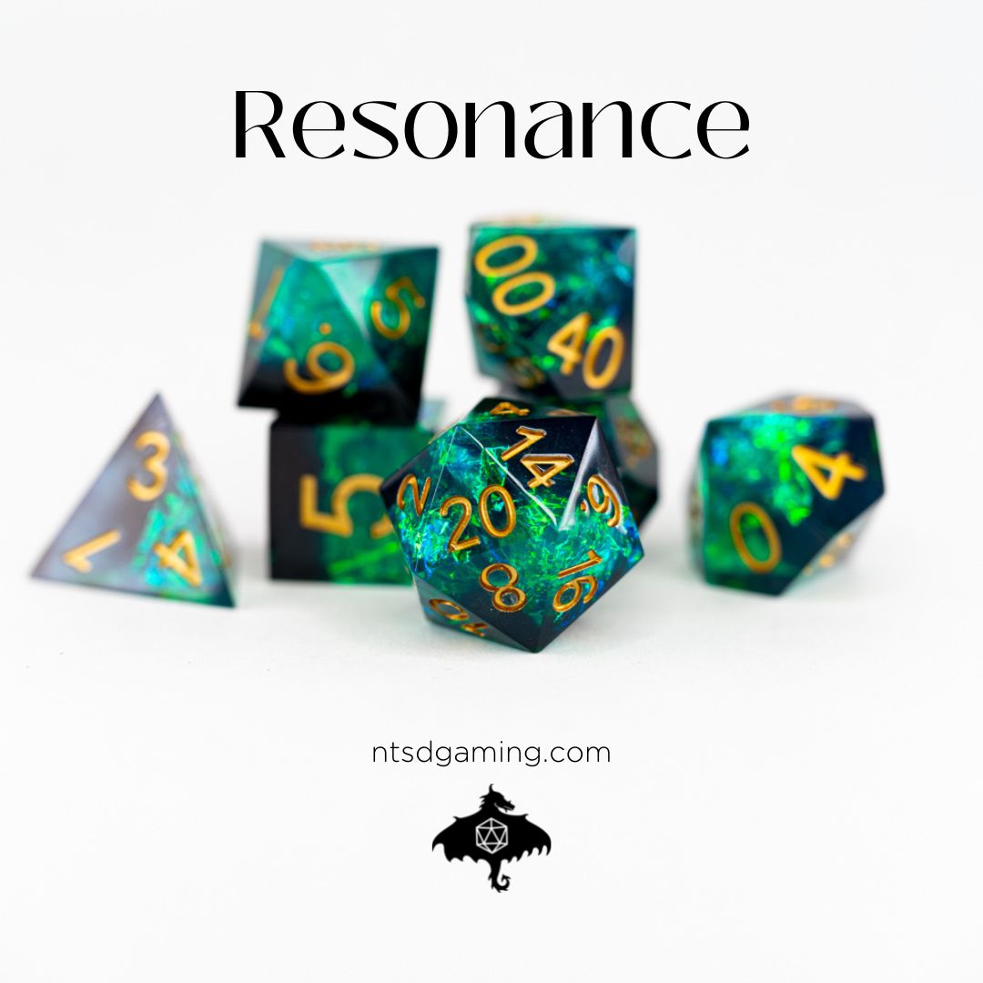 Resonance | 7 Piece Sharp Edge Resin Dice Set