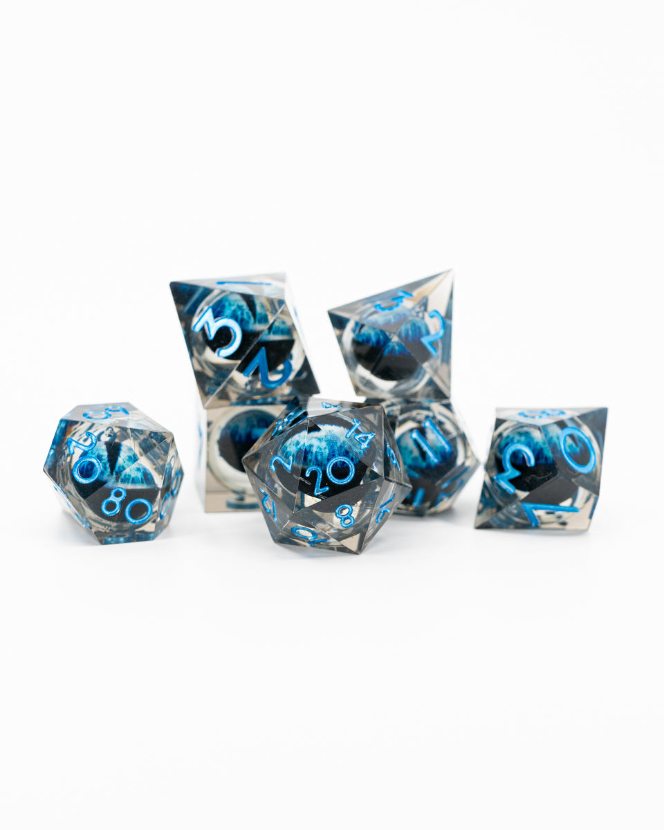 Megalodon | Floating Eye Inclusion | 7 Piece Sharp Edge Resin Dice Set