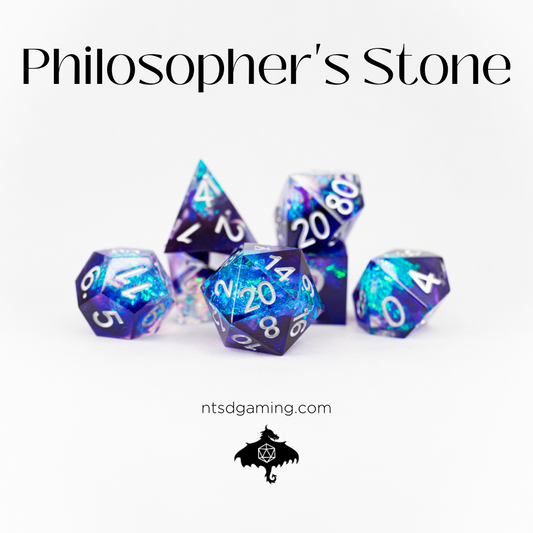 Philosopher's Stone | 7 Piece Sharp Edge Resin Dice Set
