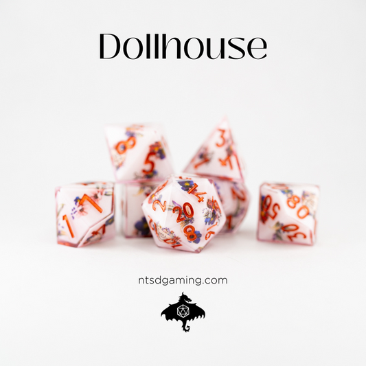 Dollhouse | Double Cast | 7 Piece Sharp Edge Resin Dice Set