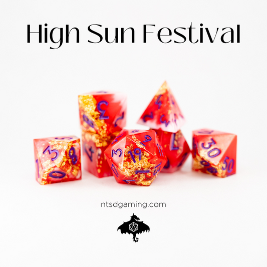 High Sun Festival | 7 Piece Sharp Edge Resin Dice Set