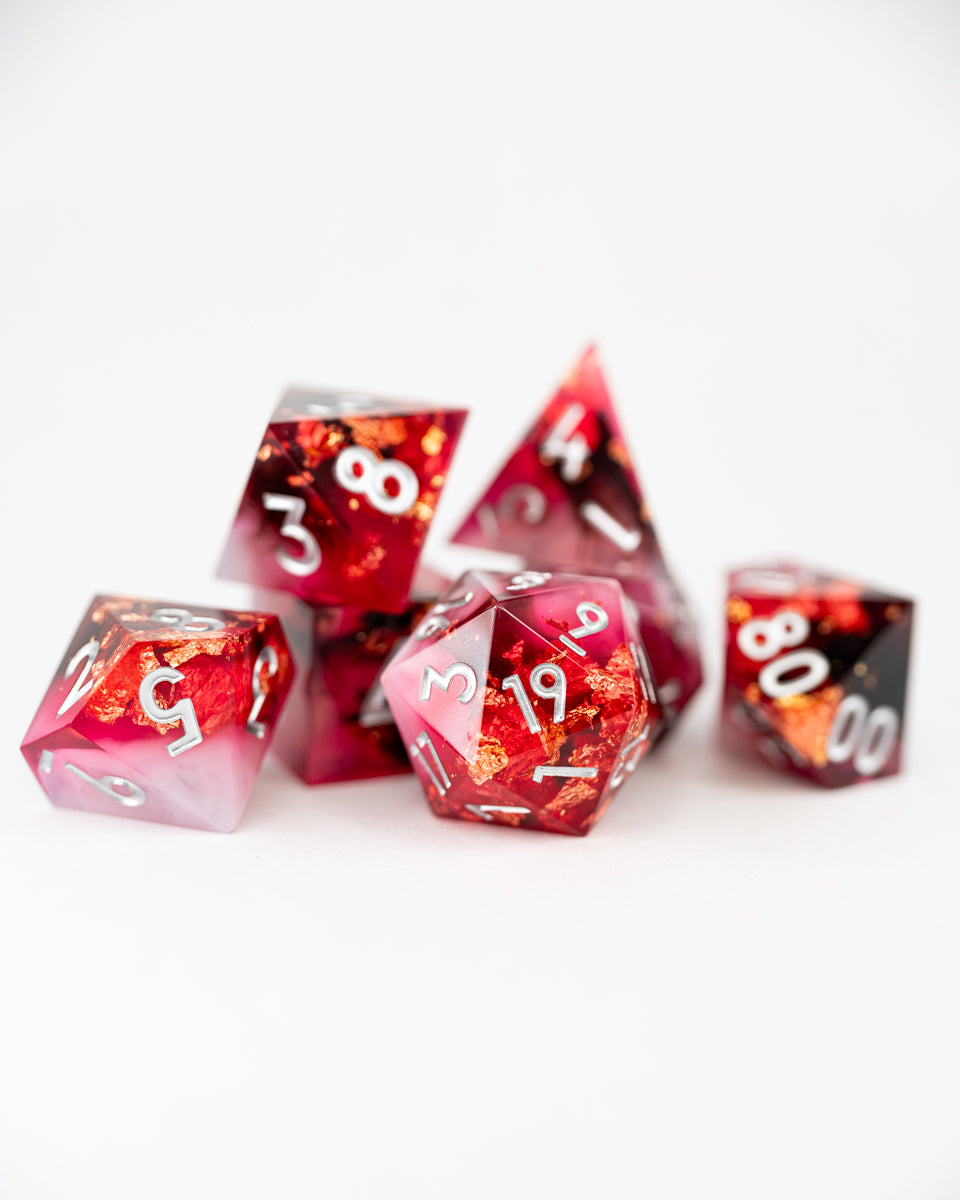 Rivers of Phlegethos | 7 Piece Sharp Edge Resin Dice Set